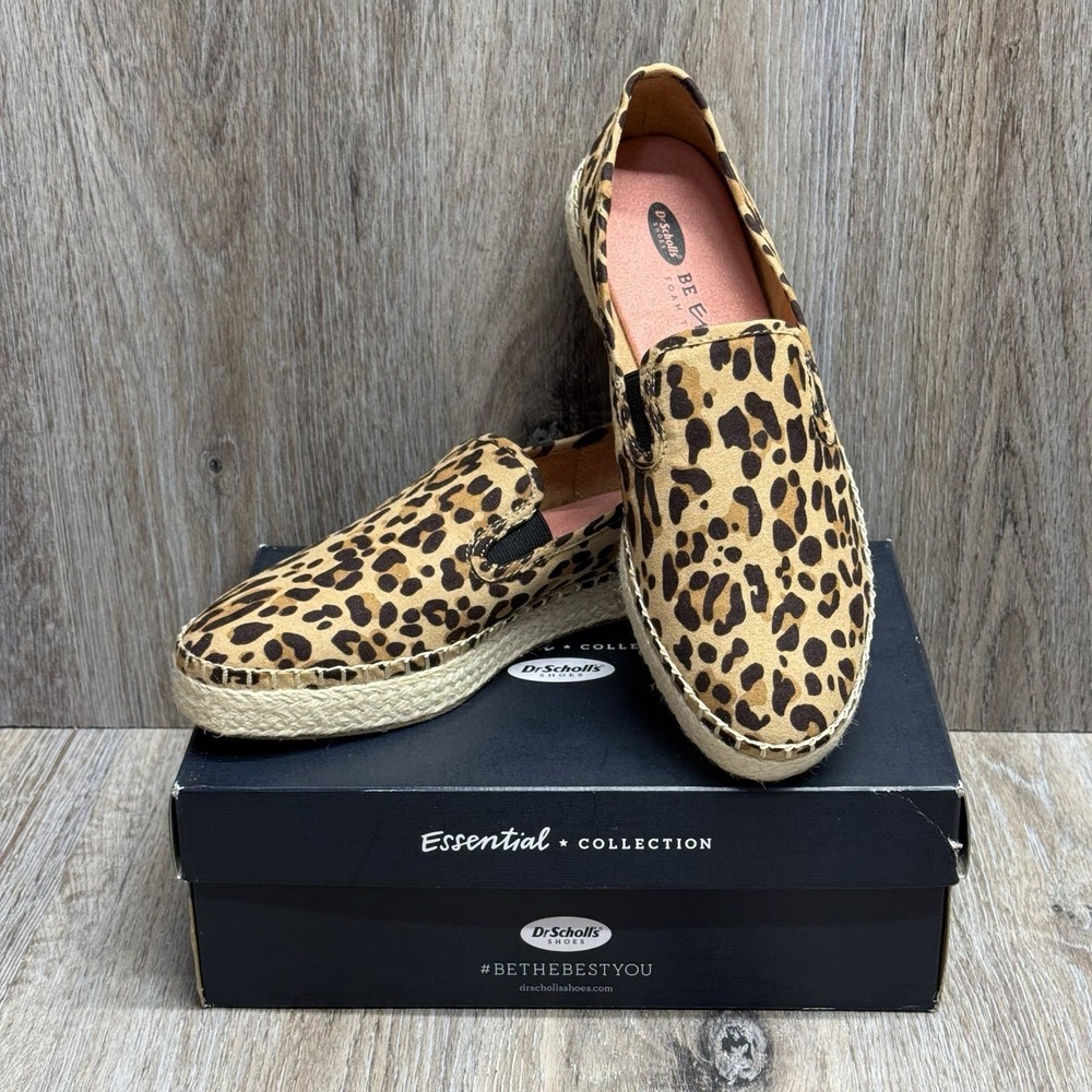 Dr. Scholl's Leopard Print Shoes Womens 8.5 Be Energized Slip Ons w/Box EUC